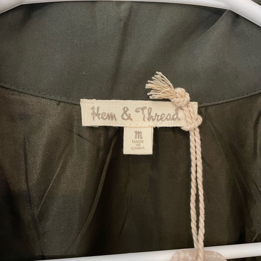 Hem & Thread Olive Green Jacket Utility Dress Medium - Picture 6 of 7